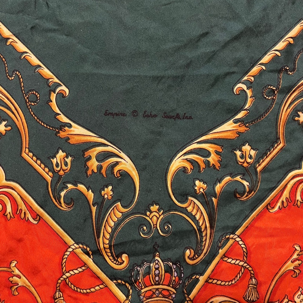 Vtg Empire Echo Scarfs Inc Silk 30”x30” Winged Horses Imperial Crown - Picture 2 of 6